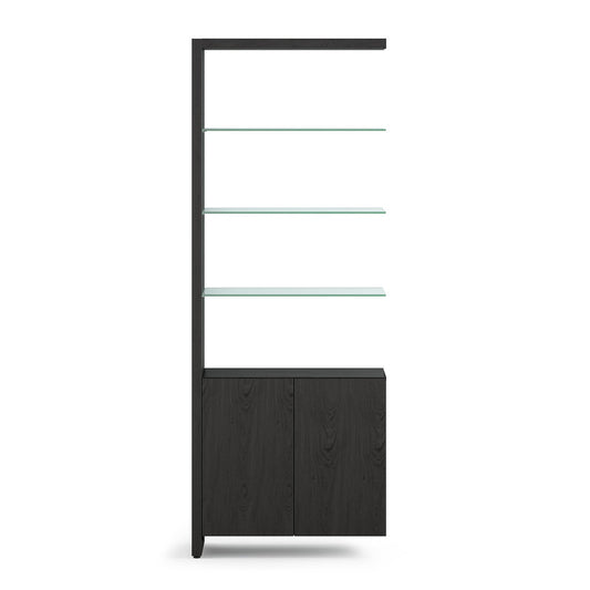 BDI Linea Double Wide Shelf Add-On Charcoal