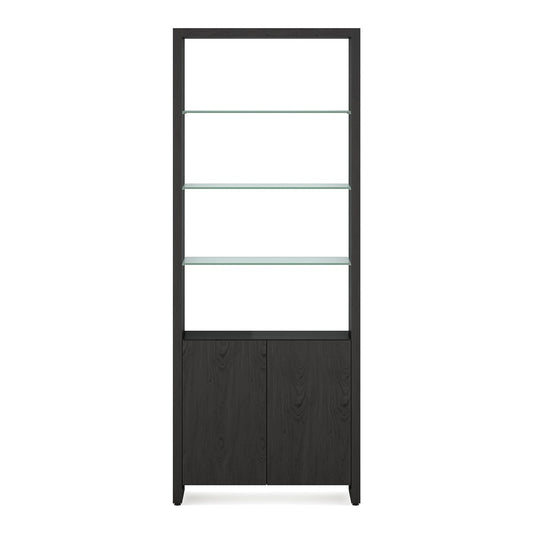 BDI Linea 5802 Expandable Modern Bookcase (Charcoal Stained Ash)