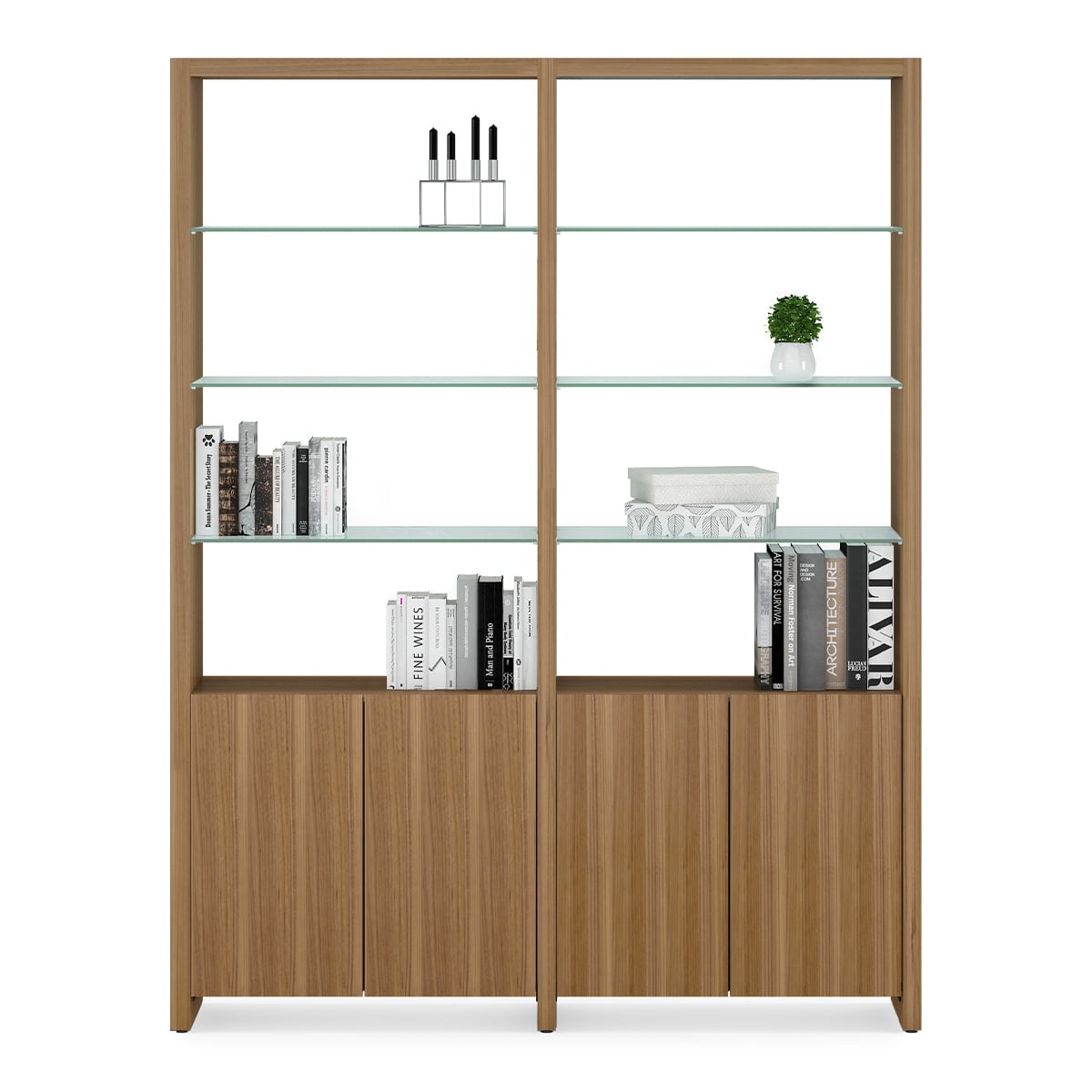 BDI Linea 580022 2 Shelf System 64" Wide (Natural Walnut)