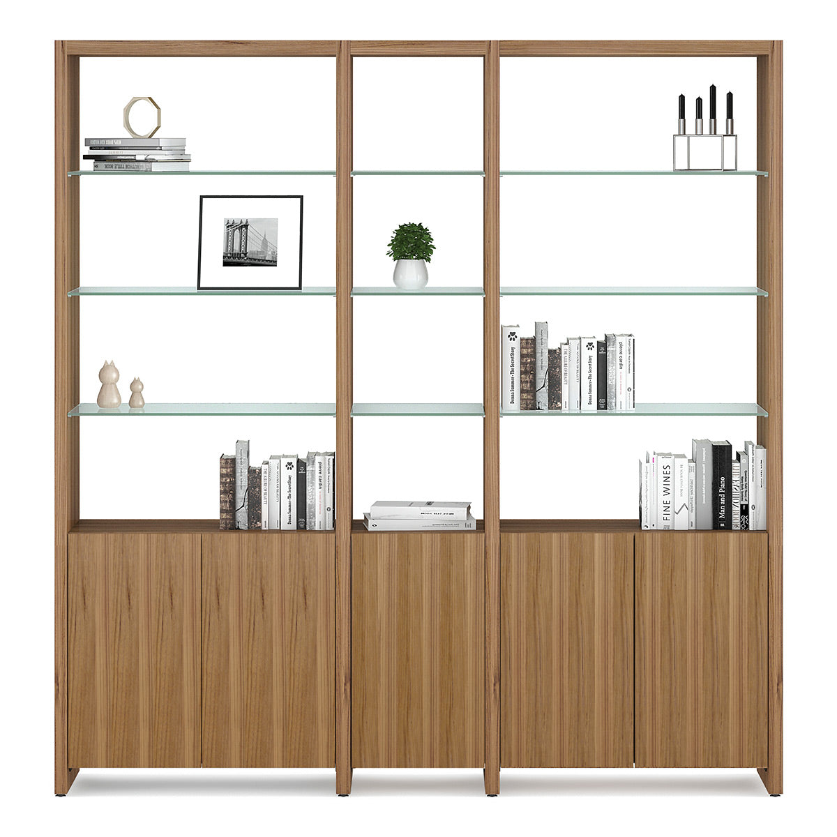BDI Linea 580212 3-Shelf System 81" Wide (Natural Walnut)